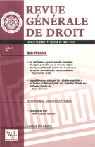 Couverture de Volume 35, numéro 2, 2005, p. 205-347, Revue générale de droit