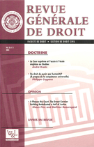 Couverture de Volume 35, numéro 3, 2005, p. 363-471, Revue générale de droit