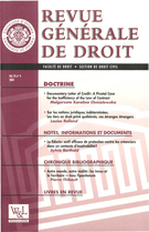 Couverture de Volume 35, numéro 4, 2005, p. 487-599, Revue générale de droit