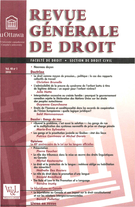 Couverture de Volume 40, numéro 1, 2010, p. 7-318, Revue générale de droit
