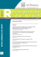 Couverture de Volume 45, numéro 2, 2015, p. 359-635, Revue générale de droit