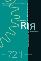 Couverture de Symposium, Volume 72, numéro 1, hiver 2017, p. 3-215, Relations industrielles / Industrial Relations