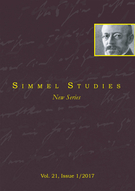 Couverture de Volume 21, numéro 1, 2017, p. 11-129, Simmel Studies