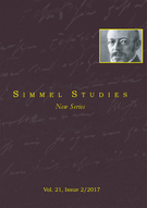 Couverture de Volume 21, numéro 2, 2017, p. 9-143, Simmel Studies