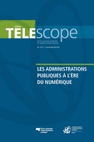 Couverture de Les administrations publiques à l’ère du numérique, Volume 18, numéro 1-2, printemps–été 2012, p. III-215, Télescope