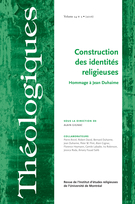 Couverture de Construction des identités religieuses, Volume 24, numéro 2, 2016, p. 5-253, Théologiques