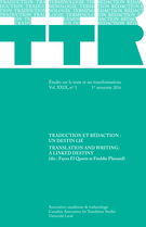 Couverture de Traduction et rédaction : un destin lié, Volume 29, numéro 1, 1er semestre 2016, p. 9-261, TTR