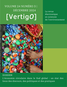 Couverture du numéro 'L’économie circulaire dans le Sud global : un état des lieux des discours, des politiques et des pratiques' de la revue 'VertigO'